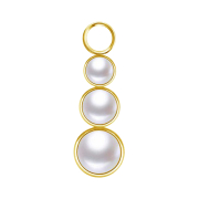 Gold-plated pendant with three white pearls