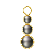 Anhänger vergoldet drei Perlen schwarz
