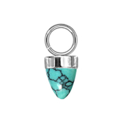 Pendant silver one cone turquoise stone