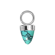 Pendentif argent un cône pierre turquoise