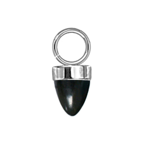 Pendentif argent un cône pierre donyx noire
