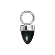 Pendentif argent un cône pierre donyx noire
