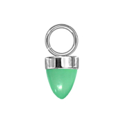 Pendentif argent un cône verre vert
