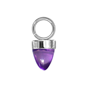 Pendentif argent un cône verre violet