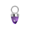 Pendentif argent un cône verre violet