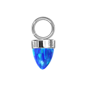 Pendentif argent un cône opale bleu