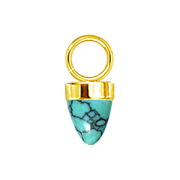 Gold-plated pendant with a cone turquoise stone