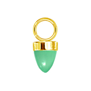 Gold-plated glass cone pendant green