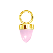 Pendant gold-plated one cone glass pink