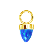 Pendentif doré un cône opale bleu