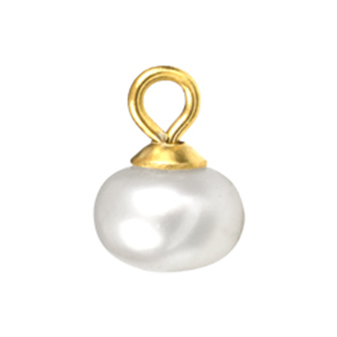 Pendant gold-plated one pearl white