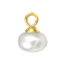 Pendant gold-plated one pearl white