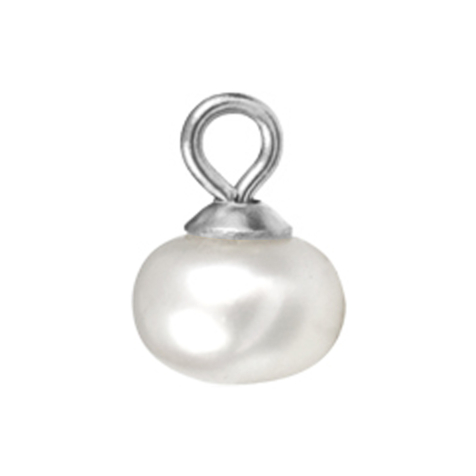Pendentif doré une perle blanche