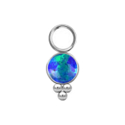 Pendentif argent opale bleue avec boules