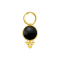 Gold-plated black onyx stone pendant with spheres