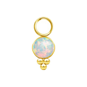 Gold-plated white opal pendant with spheres