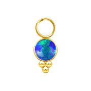 Pendentif doré opale bleue avec boules