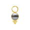 Pendant gold-plated pearl black with beads