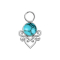 Pendentif argent pierre turquoise cœur filigrane