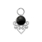 Pendentif argent pierre donyx noire cœur filigrane