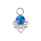 Pendentif argent opale bleue cœur filigrane
