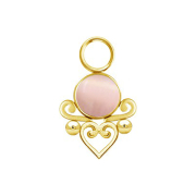Ciondolo a cuore in filigrana placcato oro con pietra...