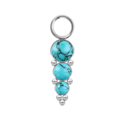 Pendentif argent trois pierres turquoises avec boules