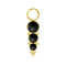 Pendentif doré trois pierres donyx noir avec boules