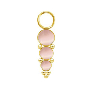 Gold-plated pendant with three pink cats eye stones and...