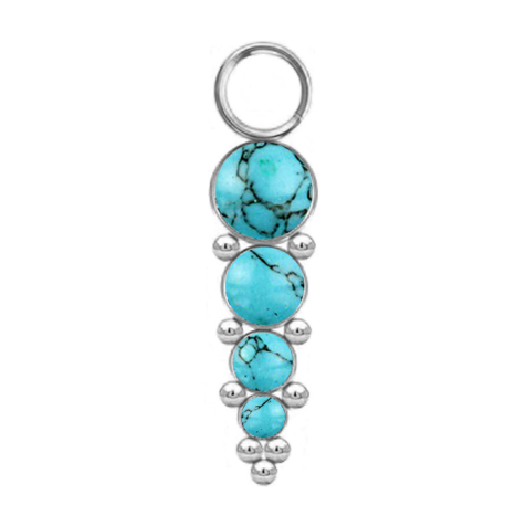 Anhänger silber vier Türkis Steinen mit Kugeln