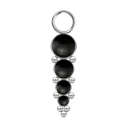 Pendant silver four black onyx stones with spheres