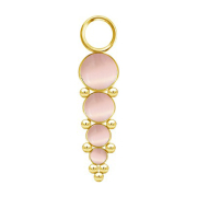 Gold-plated pendant with four pink cats eye stones and...