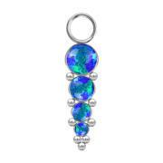 Pendentif argent quatre opales bleues avec boules