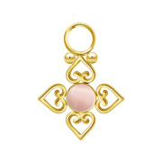 Pendentif doré pierre rose œil de chat...