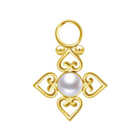 Pendant silver crystal silver four filigree hearts