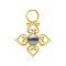 Pendant gold-plated pearl black four filigree hearts