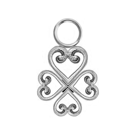 Pendant silver four filigree hearts