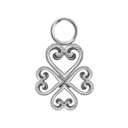Pendentif argent quatre cœurs en filigrane