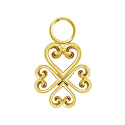 Gold-plated pendant with four filigree hearts