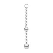 Pendant silver chain with pendant two balls