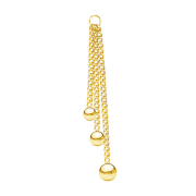 Gold-plated pendant three chains with ball pendant