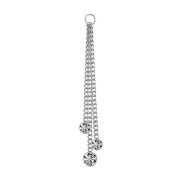 Pendant silver three chains with pendant crystal silver