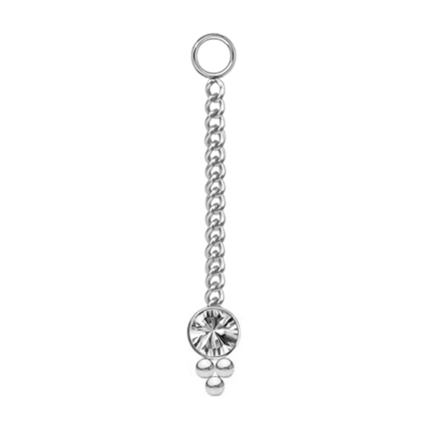 Pendant silver chain with pendant crystal silver three balls