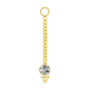 Pendant gold-plated chain with pendant crystal silver...