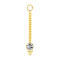 Pendant gold-plated chain with pendant crystal silver three balls