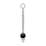 Pendant silver chain with pendant black onyx stone three...