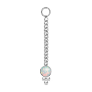 Pendant silver necklace with pendant opal white three balls