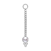 Collana in argento con ciondolo in perla bianca a tre sfere