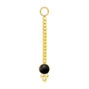 Gold-plated pendant Necklace with pendant black onyx...