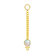 Gold-plated pendant Necklace with white opal pendant...